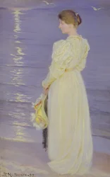 Donna in bianco su una spiaggia, 1893